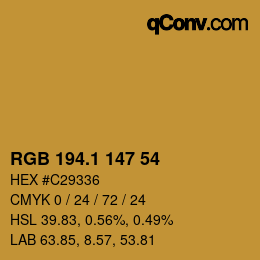 カラーコード: RGB 194.1 147 54 | qconv.com