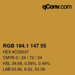 カラーコード: RGB 194.1 147 55 | qconv.com