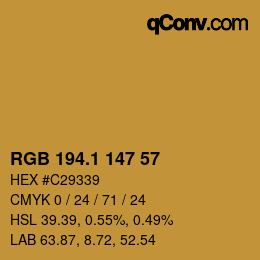 カラーコード: RGB 194.1 147 57 | qconv.com