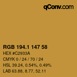 カラーコード: RGB 194.1 147 58 | qconv.com