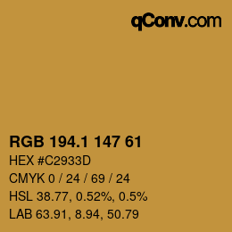 カラーコード: RGB 194.1 147 61 | qconv.com