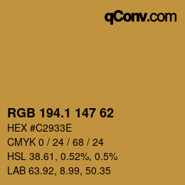 カラーコード: RGB 194.1 147 62 | qconv.com