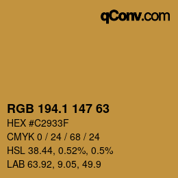 カラーコード: RGB 194.1 147 63 | qconv.com