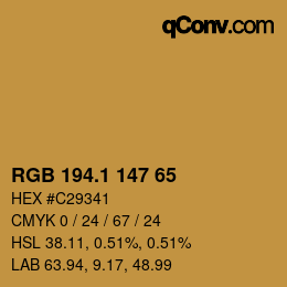 カラーコード: RGB 194.1 147 65 | qconv.com