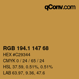 カラーコード: RGB 194.1 147 68 | qconv.com