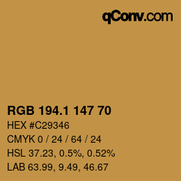 カラーコード: RGB 194.1 147 70 | qconv.com
