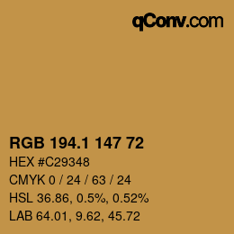 カラーコード: RGB 194.1 147 72 | qconv.com