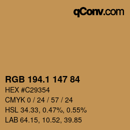 カラーコード: RGB 194.1 147 84 | qconv.com