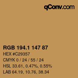 カラーコード: RGB 194.1 147 87 | qconv.com