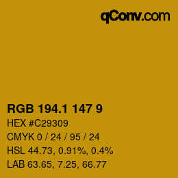 カラーコード: RGB 194.1 147 9 | qconv.com
