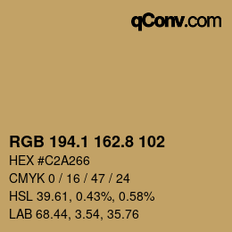 Farbcode: RGB 194.1 162.8 102 | qconv.com