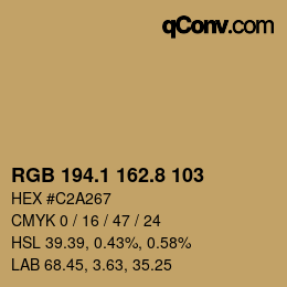 Color code: RGB 194.1 162.8 103 | qconv.com