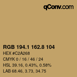 Color code: RGB 194.1 162.8 104 | qconv.com