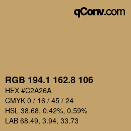 カラーコード: RGB 194.1 162.8 106 | qconv.com