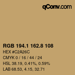 Código de color: RGB 194.1 162.8 108 | qconv.com