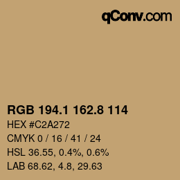 Color code: RGB 194.1 162.8 114 | qconv.com