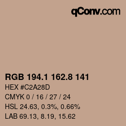 Color code: RGB 194.1 162.8 141 | qconv.com