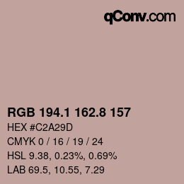 Color code: RGB 194.1 162.8 157 | qconv.com