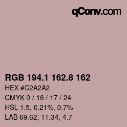 Código de color: RGB 194.1 162.8 162 | qconv.com