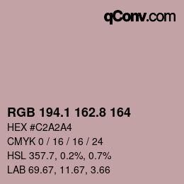 Código de color: RGB 194.1 162.8 164 | qconv.com