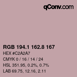 Farbcode: RGB 194.1 162.8 167 | qconv.com