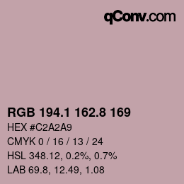 Code couleur: RGB 194.1 162.8 169 | qconv.com