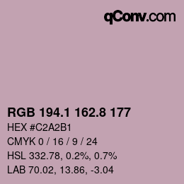 Color code: RGB 194.1 162.8 177 | qconv.com