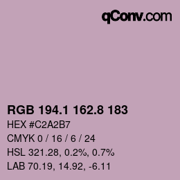 Farbcode: RGB 194.1 162.8 183 | qconv.com
