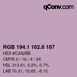 Color code: RGB 194.1 162.8 187 | qconv.com