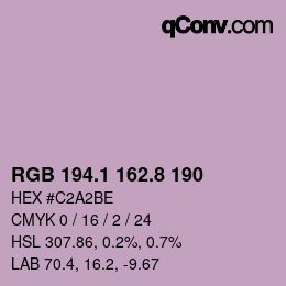 Color code: RGB 194.1 162.8 190 | qconv.com