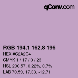 Code couleur: RGB 194.1 162.8 196 | qconv.com