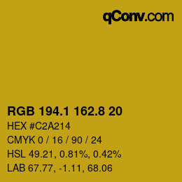カラーコード: RGB 194.1 162.8 20 | qconv.com