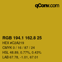 カラーコード: RGB 194.1 162.8 25 | qconv.com