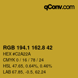 カラーコード: RGB 194.1 162.8 42 | qconv.com
