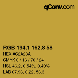 カラーコード: RGB 194.1 162.8 58 | qconv.com