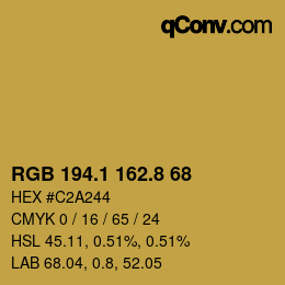 Color code: RGB 194.1 162.8 68 | qconv.com