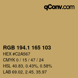 カラーコード: RGB 194.1 165 103 | qconv.com