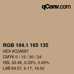 Color code: RGB 194.1 165 135 | qconv.com
