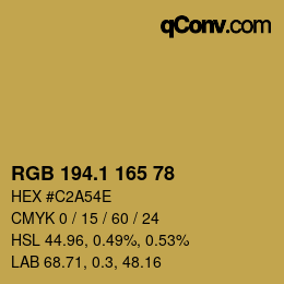 Color code: RGB 194.1 165 78 | qconv.com