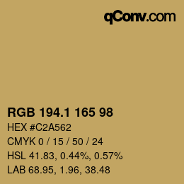 カラーコード: RGB 194.1 165 98 | qconv.com