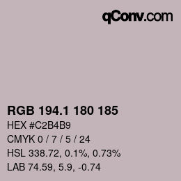 Color code: RGB 194.1 180 185 | qconv.com