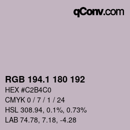 Color code: RGB 194.1 180 192 | qconv.com