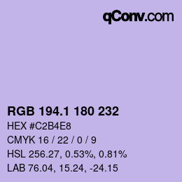 カラーコード: RGB 194.1 180 232 | qconv.com