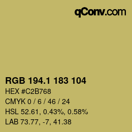 カラーコード: RGB 194.1 183 104 | qconv.com