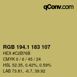 カラーコード: RGB 194.1 183 107 | qconv.com
