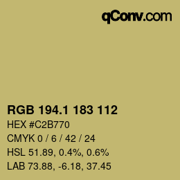 カラーコード: RGB 194.1 183 112 | qconv.com