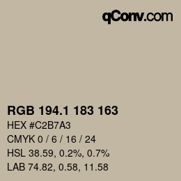 カラーコード: RGB 194.1 183 163 | qconv.com
