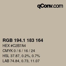 カラーコード: RGB 194.1 183 164 | qconv.com