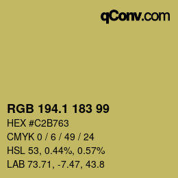 カラーコード: RGB 194.1 183 99 | qconv.com