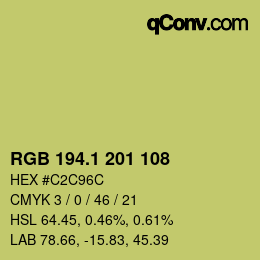 カラーコード: RGB 194.1 201 108 | qconv.com